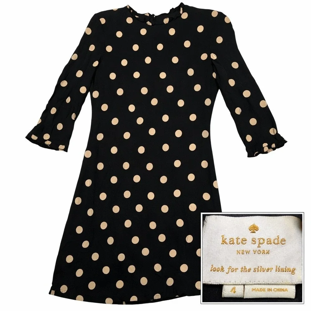 Kate Spade NY Polka Dot Dress Wedding Classic Quiet Luxury Luxe Chic Executive 4